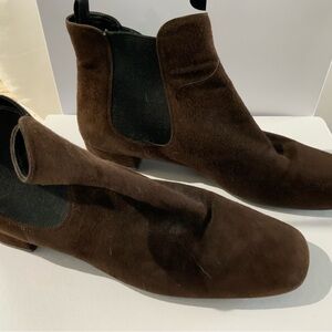 Prada Rich Brown Suede Ankle Booties